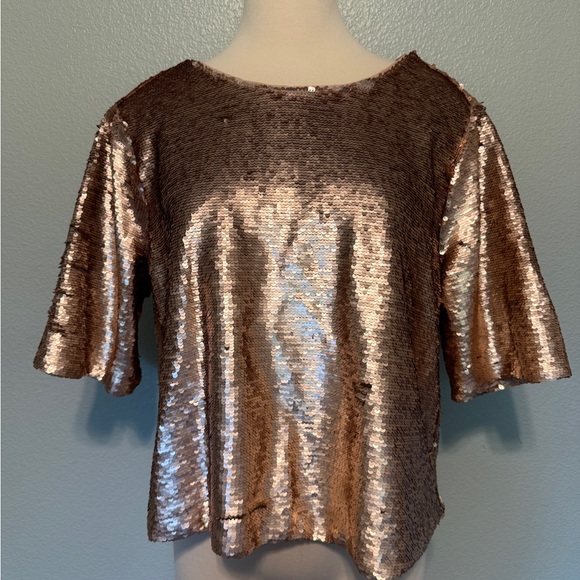 Gorgeous Rose Gold Sequin Blouse - Picture 1 of 4